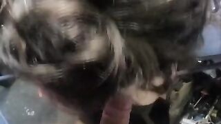 Tit fucking milf in garage