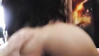 Petite Latina shows her reverse riding skills riding a BWC