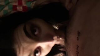 Shy goth girl gets fucked hard by tattooed stranger