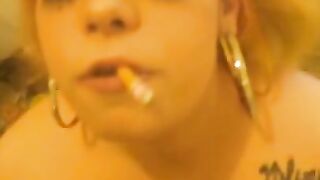Smoking fetish huge boobs and blowjob