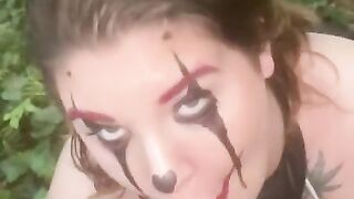Woods blowjob almost caught