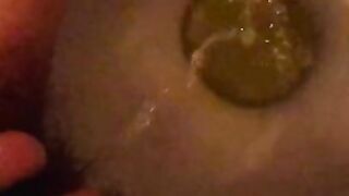 Virgin pisses in slow motion loudly and with sound