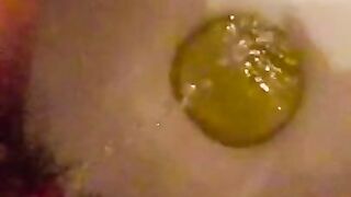 Virgin pisses in slow motion loudly and with sound