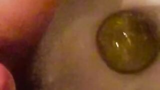 Virgin pisses in slow motion loudly and with sound