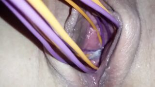 Close up making tight pussy cream and squirt