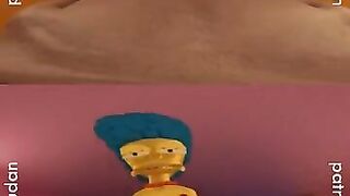 The Simpsons - Marge pushes her tits together sex