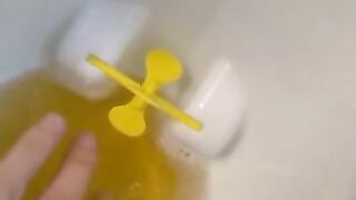 Urine Fetish Princess Potty Training Boy Urinal Toy Aim Play!: Girl Stands to Pee Foamy Yellow Piss
