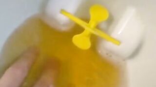 Urine Fetish Princess Potty Training Boy Urinal Toy Aim Play!: Girl Stands to Pee Foamy Yellow Piss