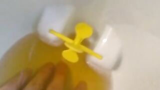 Urine Fetish Princess Potty Training Boy Urinal Toy Aim Play!: Girl Stands to Pee Foamy Yellow Piss