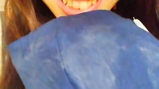 Cute Dress Nasty Gross Facemask Fetish Hairy Pussy Camgirl Pees Toilet & Uses Face Mask Toilet Paper