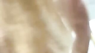 Tall and elegant glamour model rides a huge dick while covered in oil
