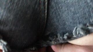 Pussy in Denim Shorts