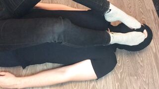 teen girl domination boy after walk with gray nike socks mistress femdom