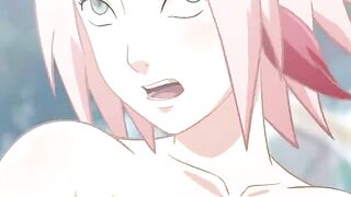 Naruto and Fairy Tail - Himawari Sakura Hinata Futa Sara Lesbian Orgy