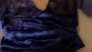 Asian Stepsis shares bed and gets fucked by big hard white cock.