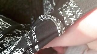 rubbing teen pussy in the car