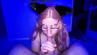 Real wife gets facial on glasses after hot blowjob POV