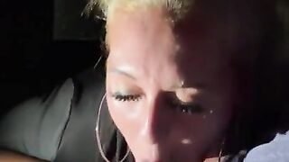 Backseat blowjob