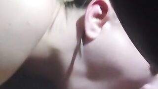 White slut loves gagging on my cock