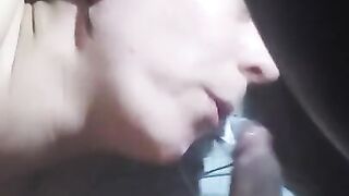 White slut loves gagging on my cock