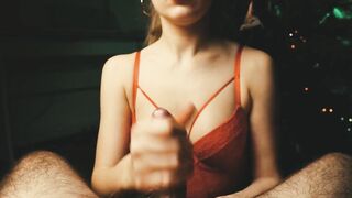 My wife's friend gives me a New Year's present and tastes my cum while my wife is out shopping. 4K