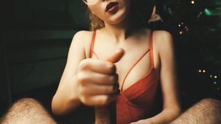 My wife's friend gives me a New Year's present and tastes my cum while my wife is out shopping. 4K