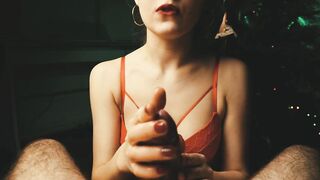 My wife's friend gives me a New Year's present and tastes my cum while my wife is out shopping. 4K