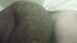 Thick and tatted bent over standing