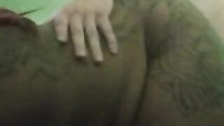 Thick and tatted bent over standing
