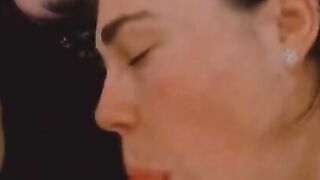 Fit brunette babe blows friends big cock and tastes cum pov