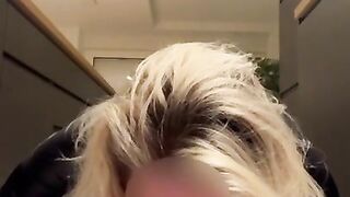 I crush my husband's cock with my thigh high boots and I suck his cock