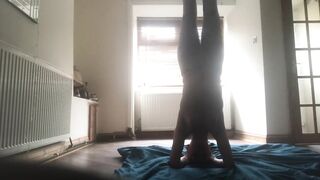 Spying On Her Topless Yoga Session - Flexible Slut