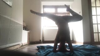 Spying On Her Topless Yoga Session - Flexible Slut