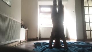 Spying On Her Topless Yoga Session - Flexible Slut