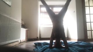 Spying On Her Topless Yoga Session - Flexible Slut