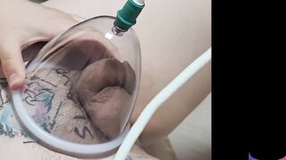 Pumping tattoo slave cock, breast. korean femdom 001