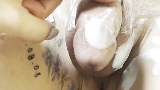 Korean Femdom shaving cock TATTOO SLAVE 001
