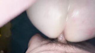 Fat Ass White Girl in Lingerie throws it back on 9 Inch Cock