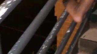 Fucking a black girl in the car and behind a building on the stairs