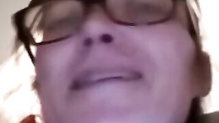 Dad cumming for granny on video chat