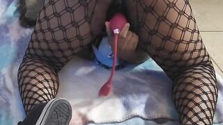 I love dressing up and using my rose toy on my juicy pussy