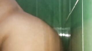 playing with my dildo in the bathroom