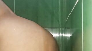 playing with my dildo in the bathroom