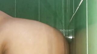 playing with my dildo in the bathroom