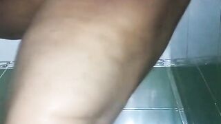 playing with my dildo in the bathroom