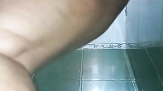 playing with my dildo in the bathroom
