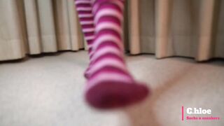 ChloeSocks - Teen student girl in pink socks stinky foot domination worship