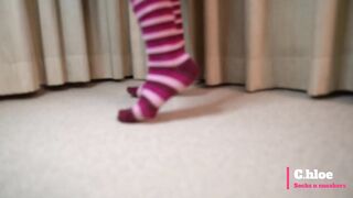 ChloeSocks - Teen student girl in pink socks stinky foot domination worship