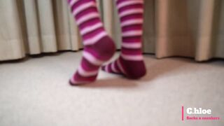 ChloeSocks - Teen student girl in pink socks stinky foot domination worship