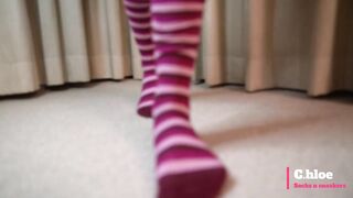 ChloeSocks - Teen student girl in pink socks stinky foot domination worship